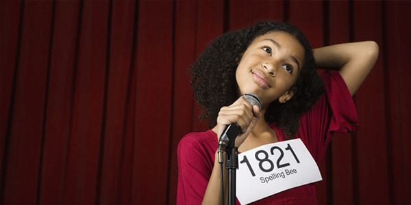 a young girl at the mic