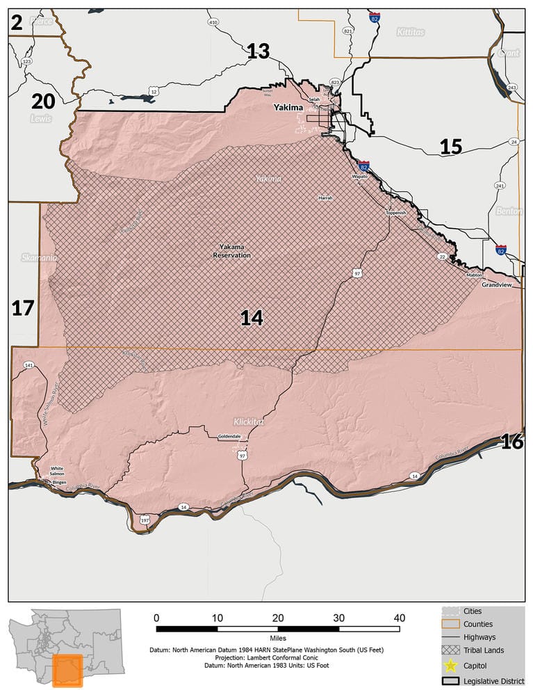 Map of the 14th Legislative District 