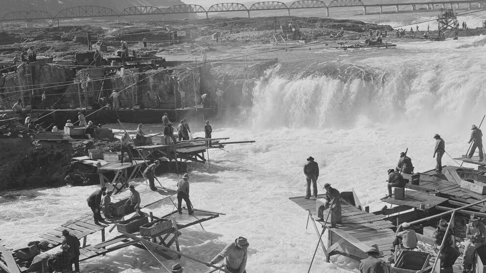 Fishing at Celilo Falls
