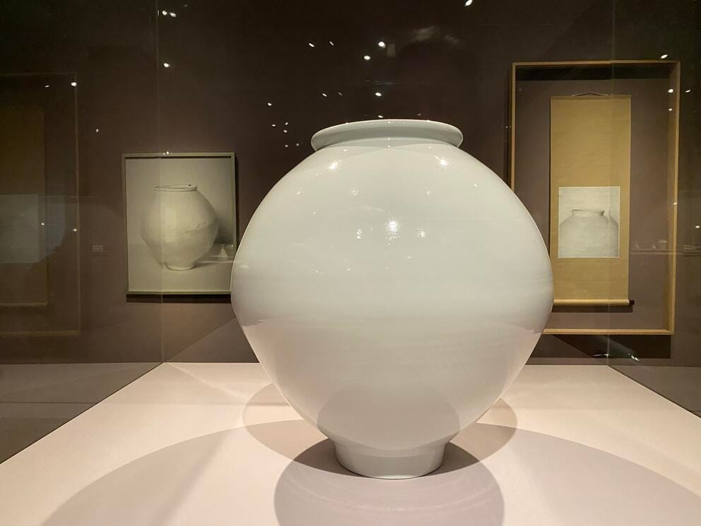 photo of a large white spherical ceramic 