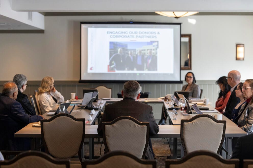 WSU president Kirk Schulz speaks to the Board of Regents