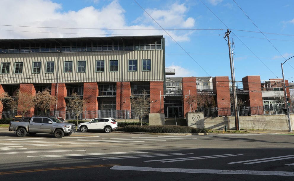 The outside of the Cascade PBS building at 316 Broadway